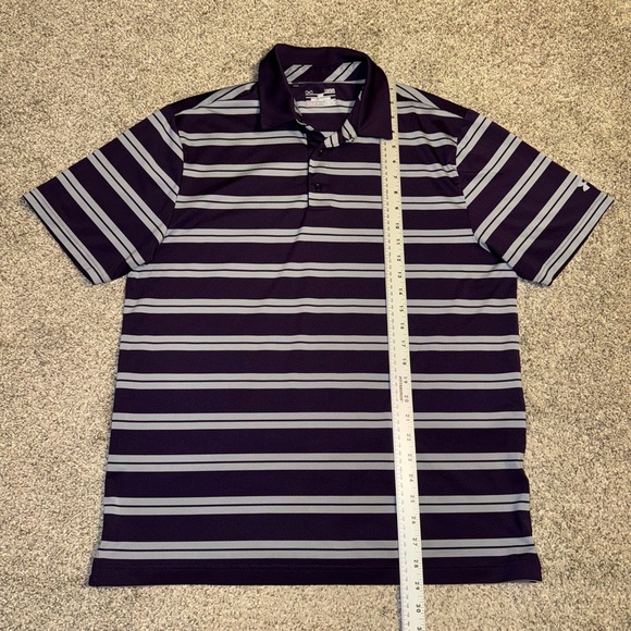 Under Armour Mens L Heat Gear Loose Performance Polo Golf Shirt Lot of 3 Striped - Picture 10 of 16